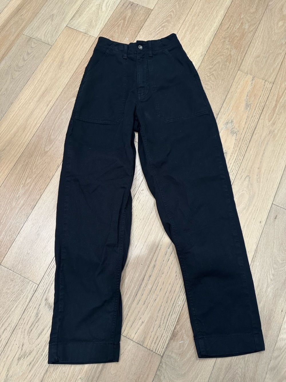 Finisterre Yarrel Organic Cotton Twill Barrel Pants Size 24 Regular Black